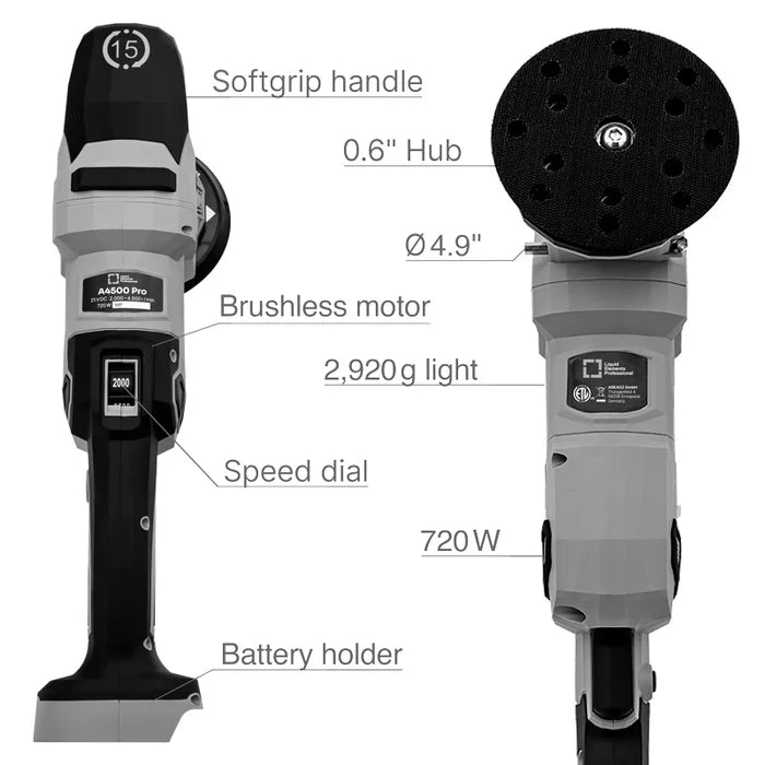 Liquid Elements A4500 Pro - Cordless polishing machine - 15mm stroke