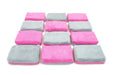 Autofiber Sponge Pink/Gray Thin [Saver Applicator Terry] Microfiber Coating Applicator Sponge with Plastic Barrier  - 12 pack