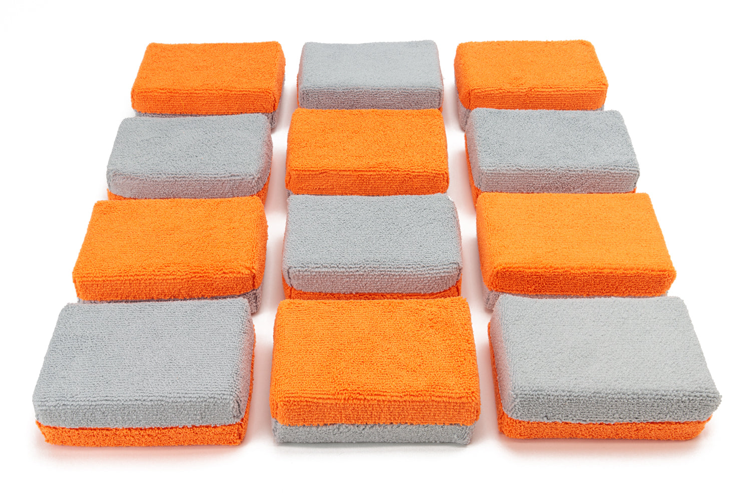 Autofiber Sponge Thick [Saver Applicator Terry] Microfiber Coating Applicator Sponge with Plastic Barrier  - 12 pack