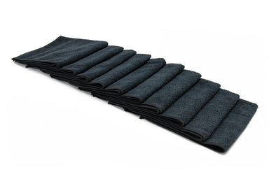 Autofiber Towel Black [Utility 230S] Lightweight Microfiber Cleaning Towel 16"x16" - 10 pack