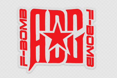 American Detailer Garage Sticker F-Bomb Red ADG Clear Stickers (3.5 in. x 4.5 in.)