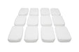 Autofiber Sponge White Thin [Saver Applicator Terry] Microfiber Coating Applicator Sponge with Plastic Barrier  - 12 pack