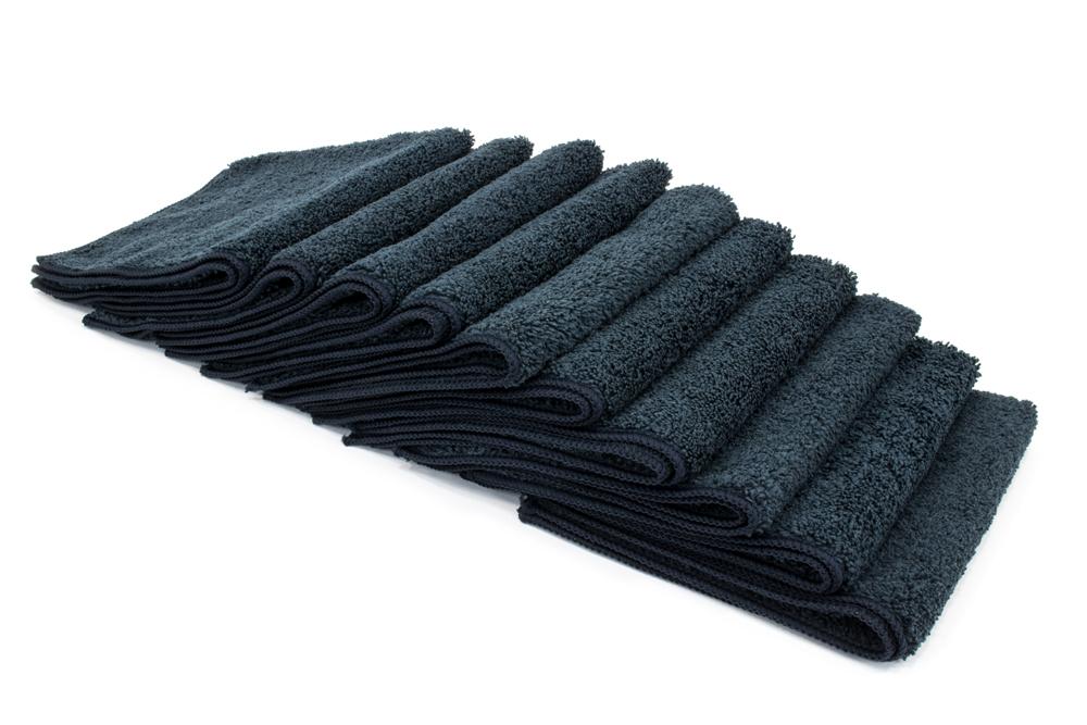 Autofiber Towel Black [Cost What!] Microfiber Shop Rag (16 in. x 16 in.) - 10 pack