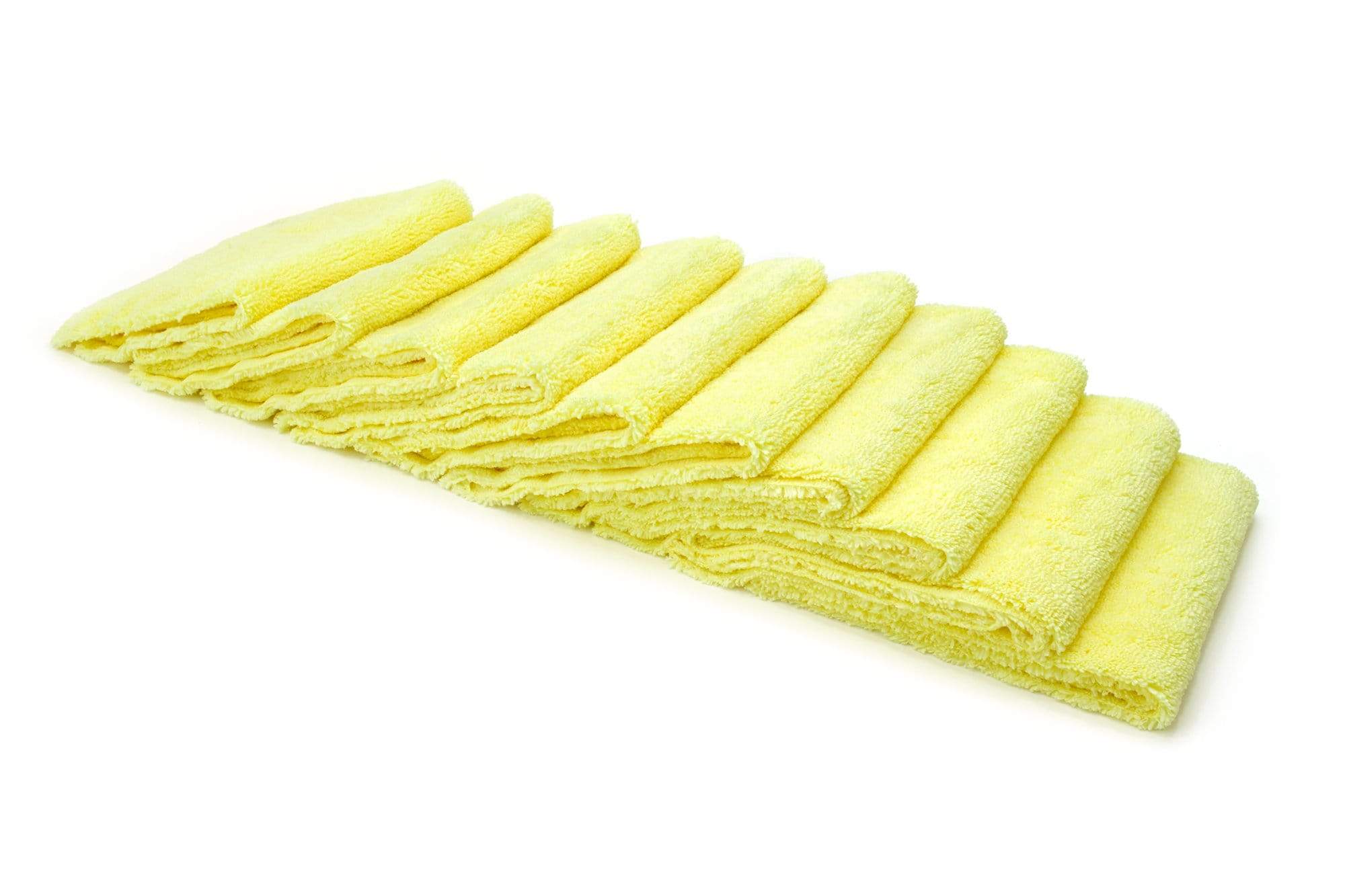 Autofiber Towel Yellow [Cost What!] Edgeless Microfiber Shop Rag (16 in. x 16 in.) - 10 pack