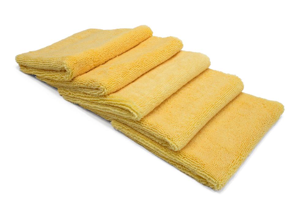 Autofiber Towel Yellow [Elite 70.30] Microfiber Detailing Towels (16 in. x 16 in., 400 gsm) 5 pack
