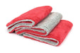 Autofiber Towel Red/Gray [Royal Plush] Double Pile Microfiber Detailing Towel (16 in. x 16 in., 700 gsm) - 3 pack