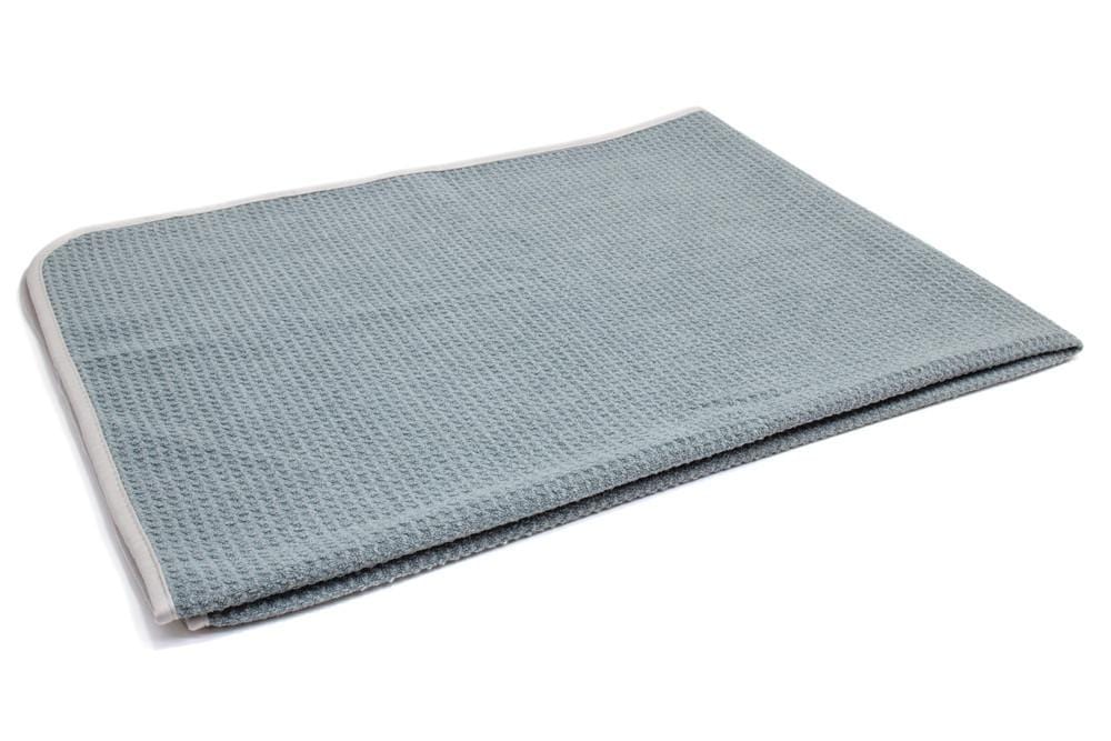 Autofiber Towel Gray [Big Thirsty] Waffle Weave Drying Towel with MicroEdge (25 in. x 36 in., 400gsm) 1 pack
