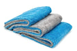 Autofiber Towel Blue/Grey [Royal Plush] Double Pile Microfiber Detailing Towel (16 in. x 16 in., 700 gsm) - 3 pack